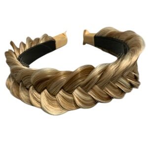 Highlighted blonde braided headband